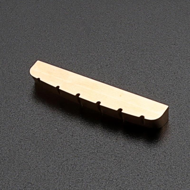 6 String Guitar Nut Saddle Premium Brass Pre-Slotted Top Nut Vintage Style Electric Guitar Accessories Flat Bottom