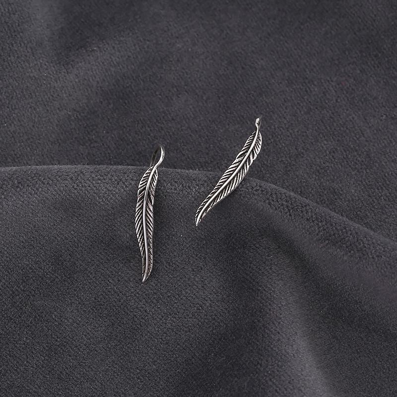 Stud Ins Men'S Personality Trend Leaf U-Shaped Earrings Fall And Winter Fashion To Do Old Vintage Featheearrings