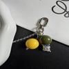 Niche Color Block Bead Pendant Keychain - Macaron Bag Charm