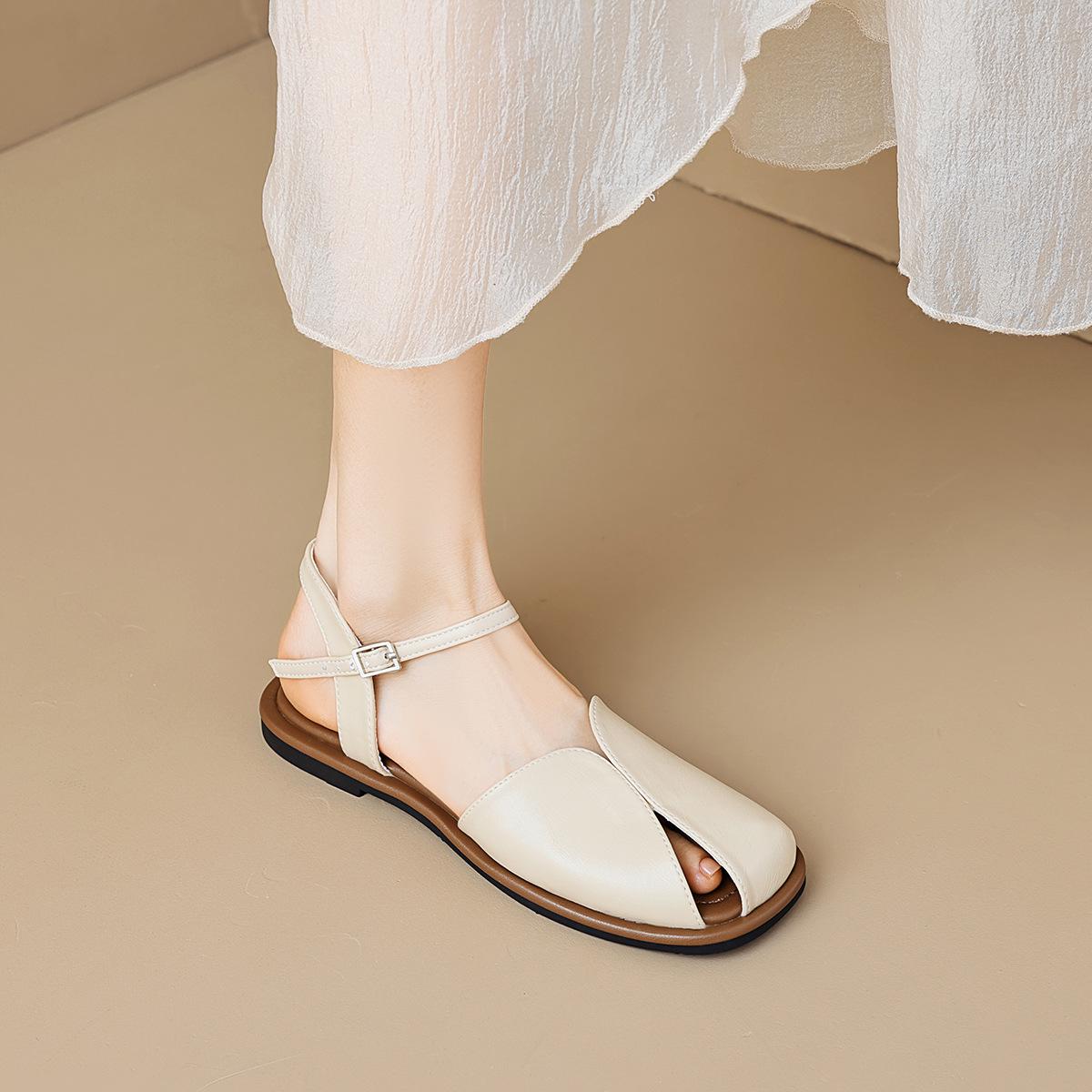 

Weiwei Girl 5-5 French Flat Toe Summer Sandals 42 абрикосовый