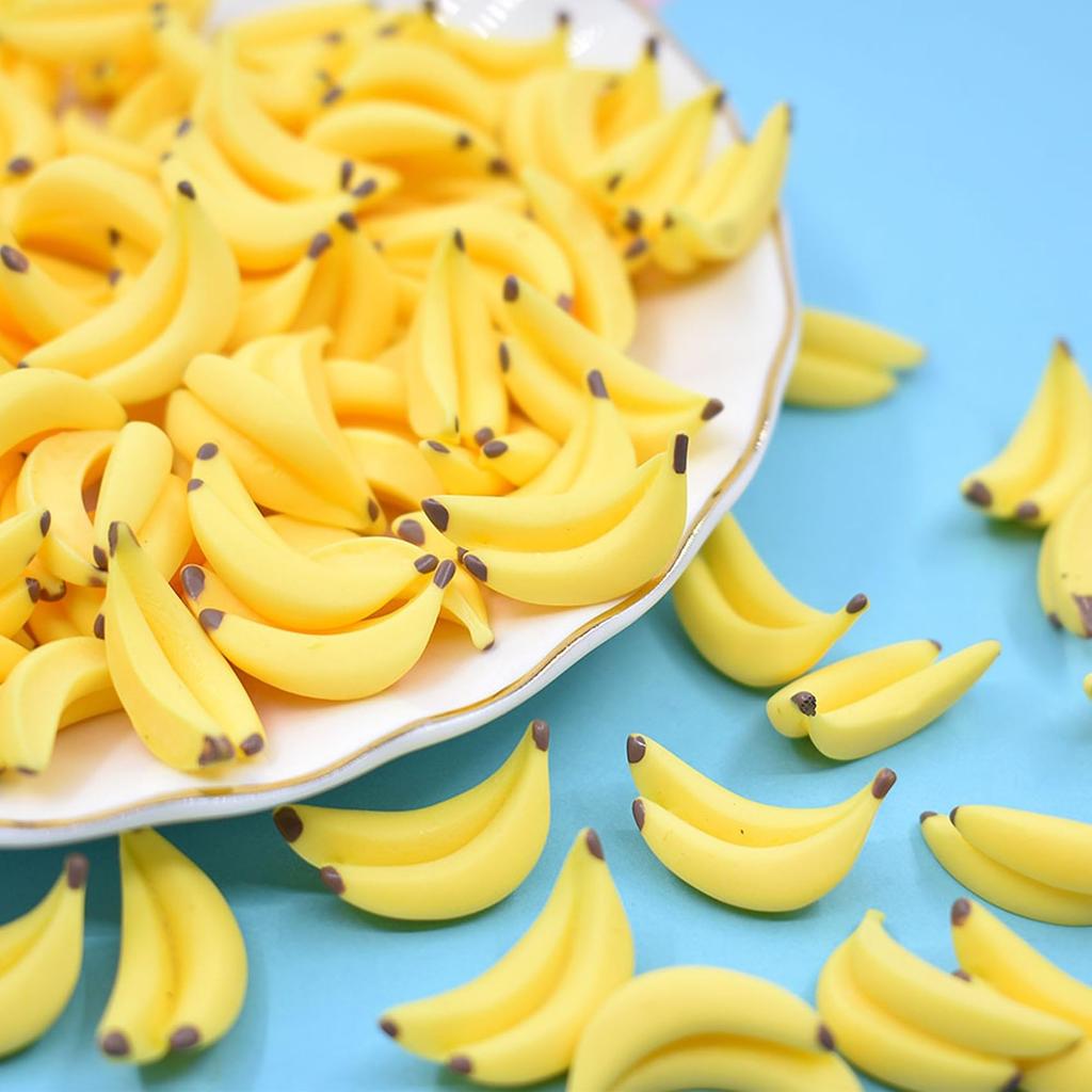 NOELAMOUR Mini Banana Food Cute and Realistic Fruit Food Display Figurines Samples, Models, Models, Props, (50 Pieces)