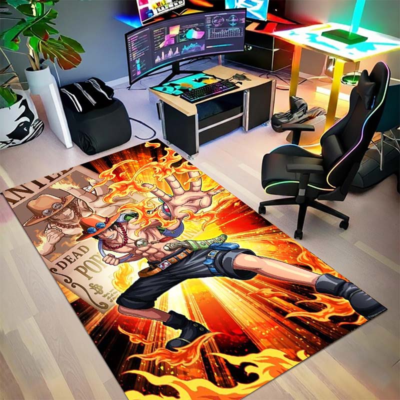 One Piece Luffy Home Large Area Rug Carpet Non Slip Washable Floor Mat Gamer Room Bedroom Decor.