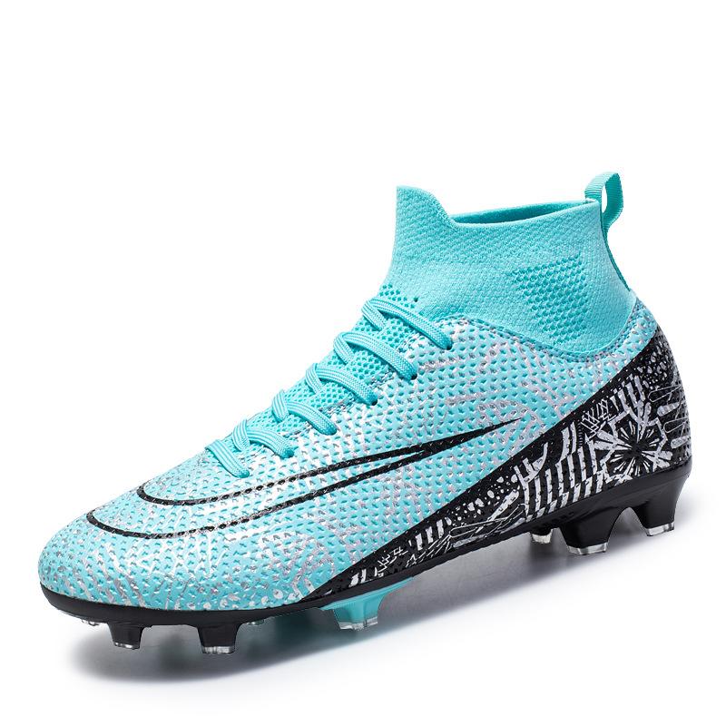 New football shoes, boys and girls, children's broken nail shoes, large size high-top primary and secondary school students sports competition trainin