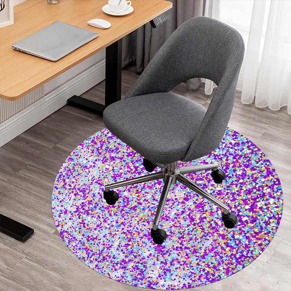 

1pc Glitter Circle Round Chair mat Area Rug - Non-Slip, Floor Mat for Office, Bedroom, and Indoor Decor -1002216 80cm by 80cm
