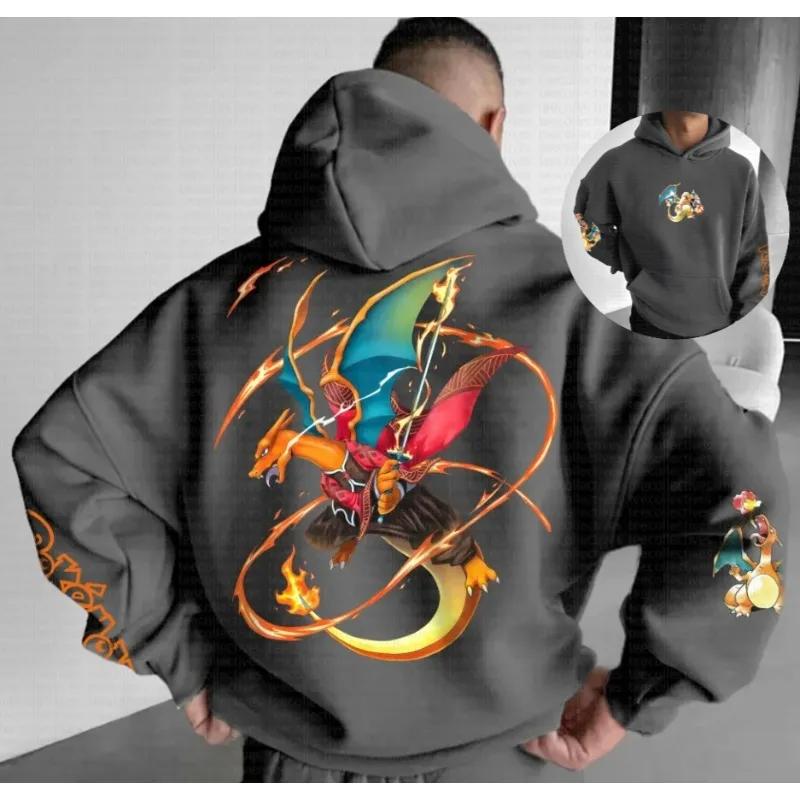 Autumn and Winter Handheld Game Cartoon Print Hoodie Men's Cartoon Hand-painted Fashion Trend Loose Casual Jumper