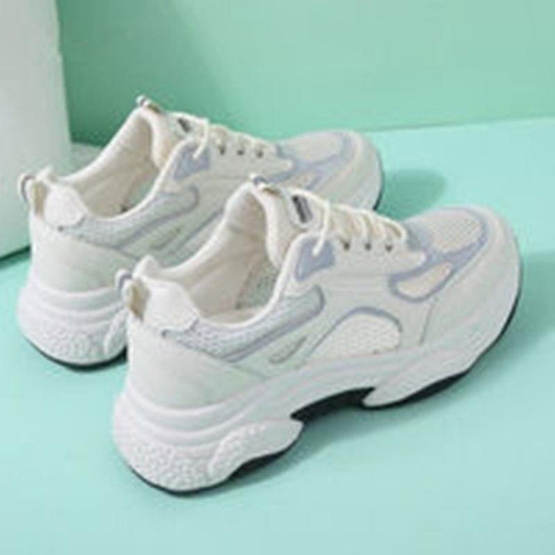 Trendy Summer New Mesh Breathable Sneaker Casual All-Match White Shoes for Women