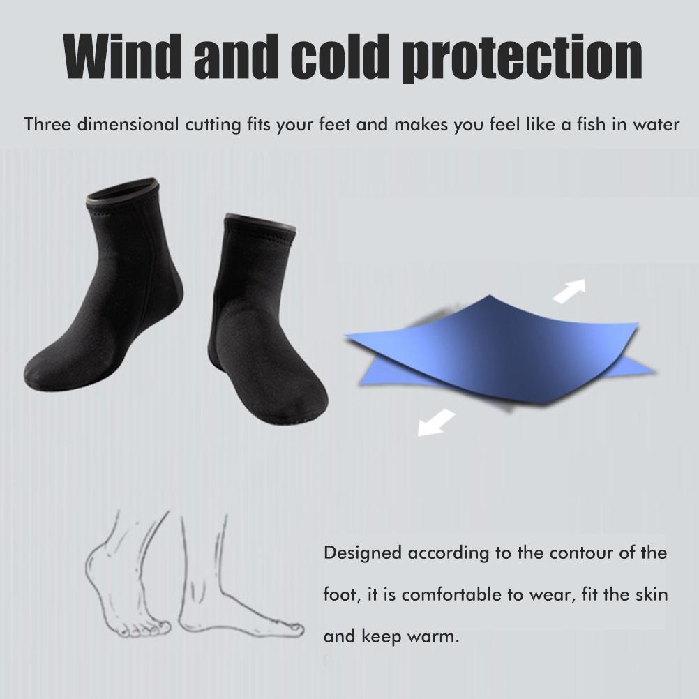 1 Pair 3mm Neoprene Socks Unisex Diving Socks Thermal Anti Slip Beach Socks for Diving Swimming Snorkeling