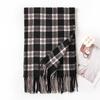 Korean Atmosphere Scarf for Women In Autumn and Winter Versatile for Couples Students Thickened Long Warm Plaid Shawl Dual Use