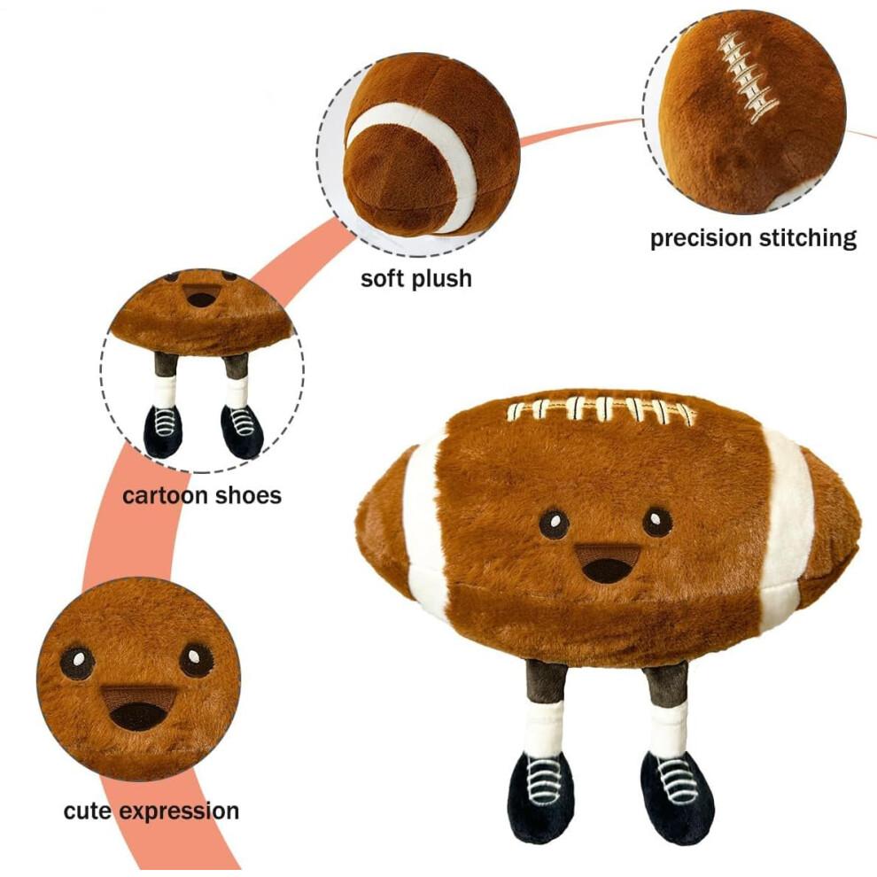 TONGMAN 13"""" Football Plush Toys Soft Stuffed Sport Throw Pillow Plush Ball Gift | Football Plush | for Sports Fans (Rugby)