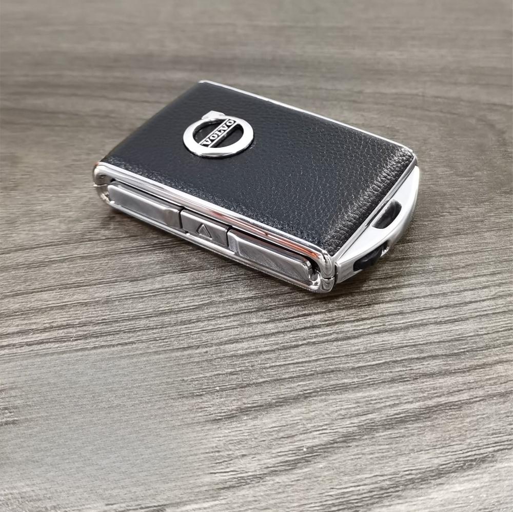 Genuine Leather Shell Keycase for Volvo XC60/S90/S60/XC40/XC90 Alloy Modification And Replacement Car Key Case