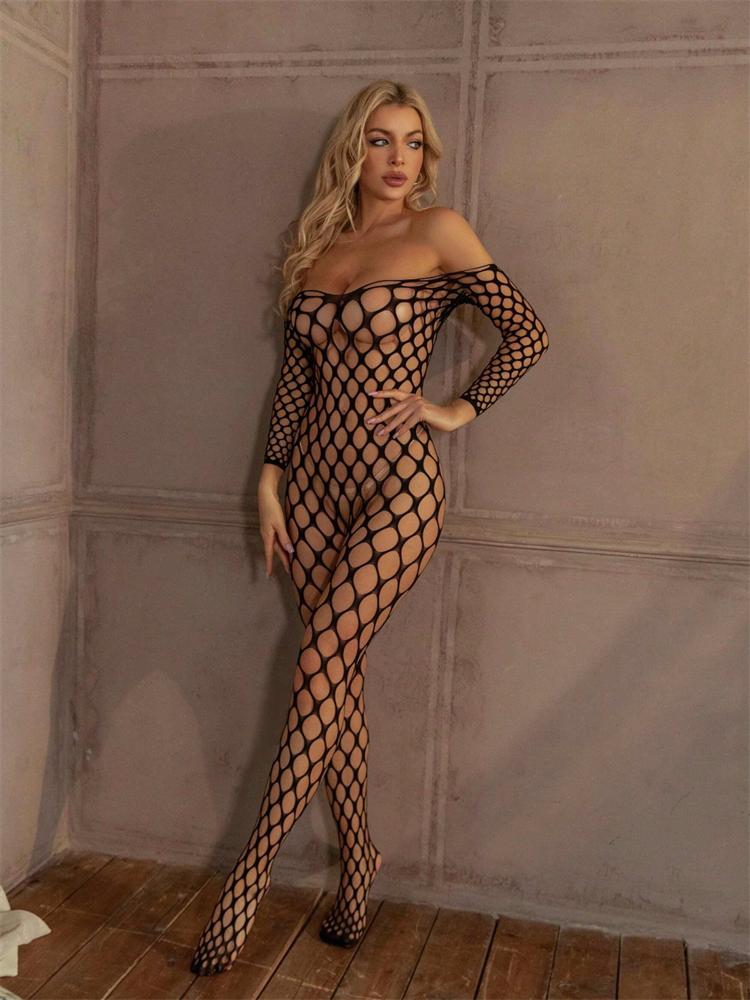 Women Sexy Erotic Fishnet Bodysuits Catsuit Transparent Open Crotch Clothes See Through Body Stockings Mesh Body Suits Lingerie