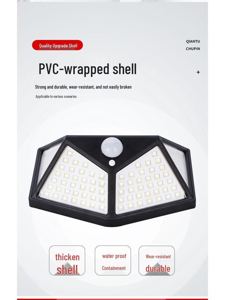 100 LED Solar Motion Sensor Waterproof Outdoor Garden Light