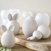 3D Streifen Kaninchen Silikon Kerzenform DIY Osterei Hase Aromatherapie Seifenformen Gips Harz Handwerk Herstellung Zubehör Heimdekoration