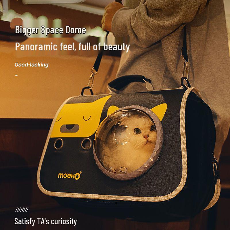 Portable Pet Carrier: Breathable Space Capsule Crossbody Backpack for Cats and Dogs