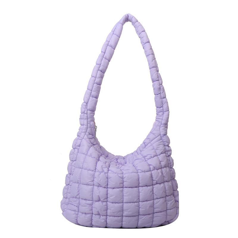 Трендова велика сумка-тоут «Хмара» для жінок у чорному, білому, хакі, фіолетовому та зеленому кольорах, модний стиль