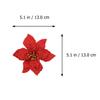 6pcs Christmas Tree Flower Decor Small Simulated Plastic Flowers Diy Glittering Holiday Wedding Decoration Artificial Garland