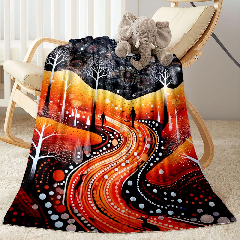 Australian Aboriginal Style 27 Blanket Soft Warm Cozy Suitable for Chair Bed Seaside for All Occasions Digital Print