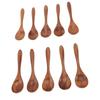 10pcs Wooden Spoon Hand Made Wood Serving Spoons Comfortable Grip Coffee Spoons for Mixing Stirring