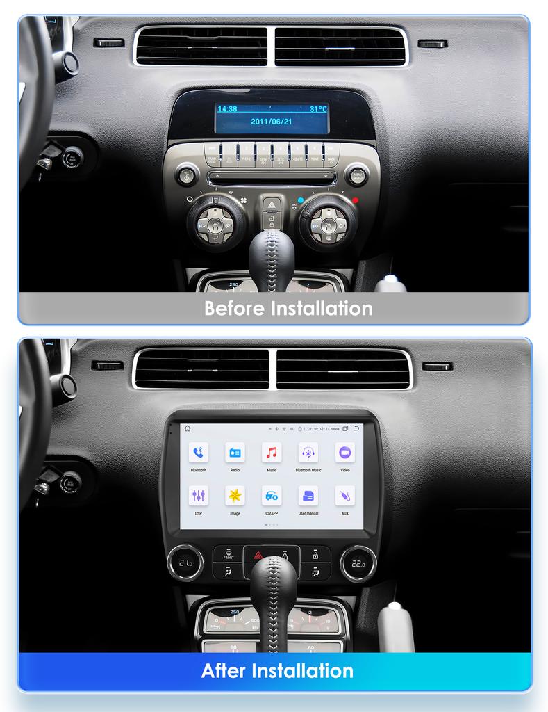 Hizpo Carplay Stereo Car Radio Multimedia Video Player Car Screen for Chevrolet Camaro 2010-2015 8Core Android 16 FM 4G GPS io He