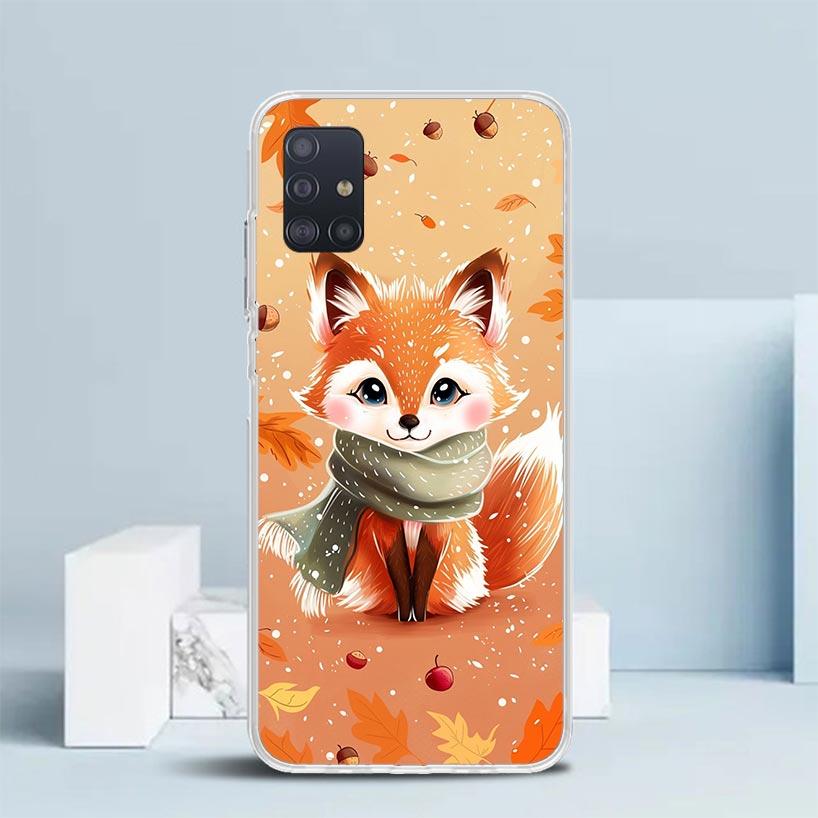 Animal Fox Soft Cover for Samsung Galaxy A12 A22 A32 A52 A72 A02S Phone Case Note 20 Ultra 10 S10 Plus A51 A71 A50S A20S A10S Ga