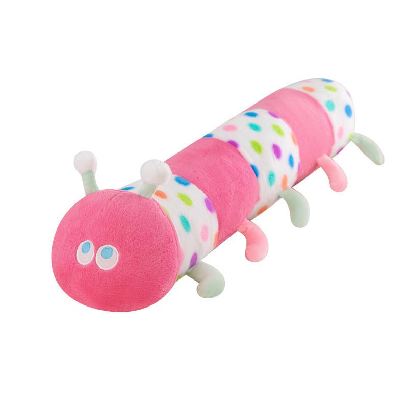 Cute Long Caterpillar Cushion With Short Plush Cover For Kids Room Decoration