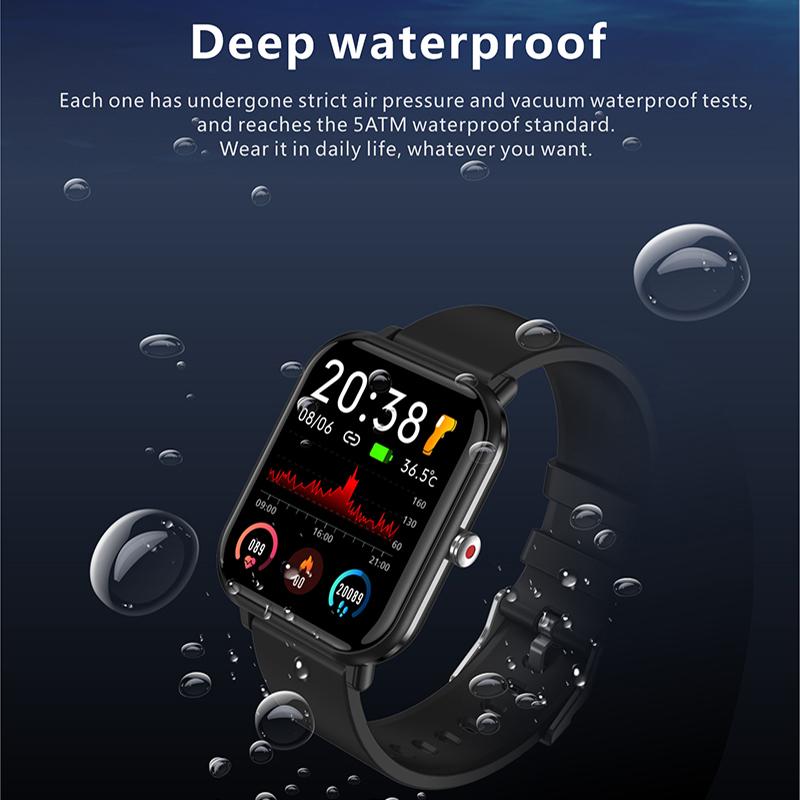 Digital Smartwatch Body Temperature Monitor Fitness Sports Watches Bluetooth Ip68 Waterproof Smart Watch For Android Phones