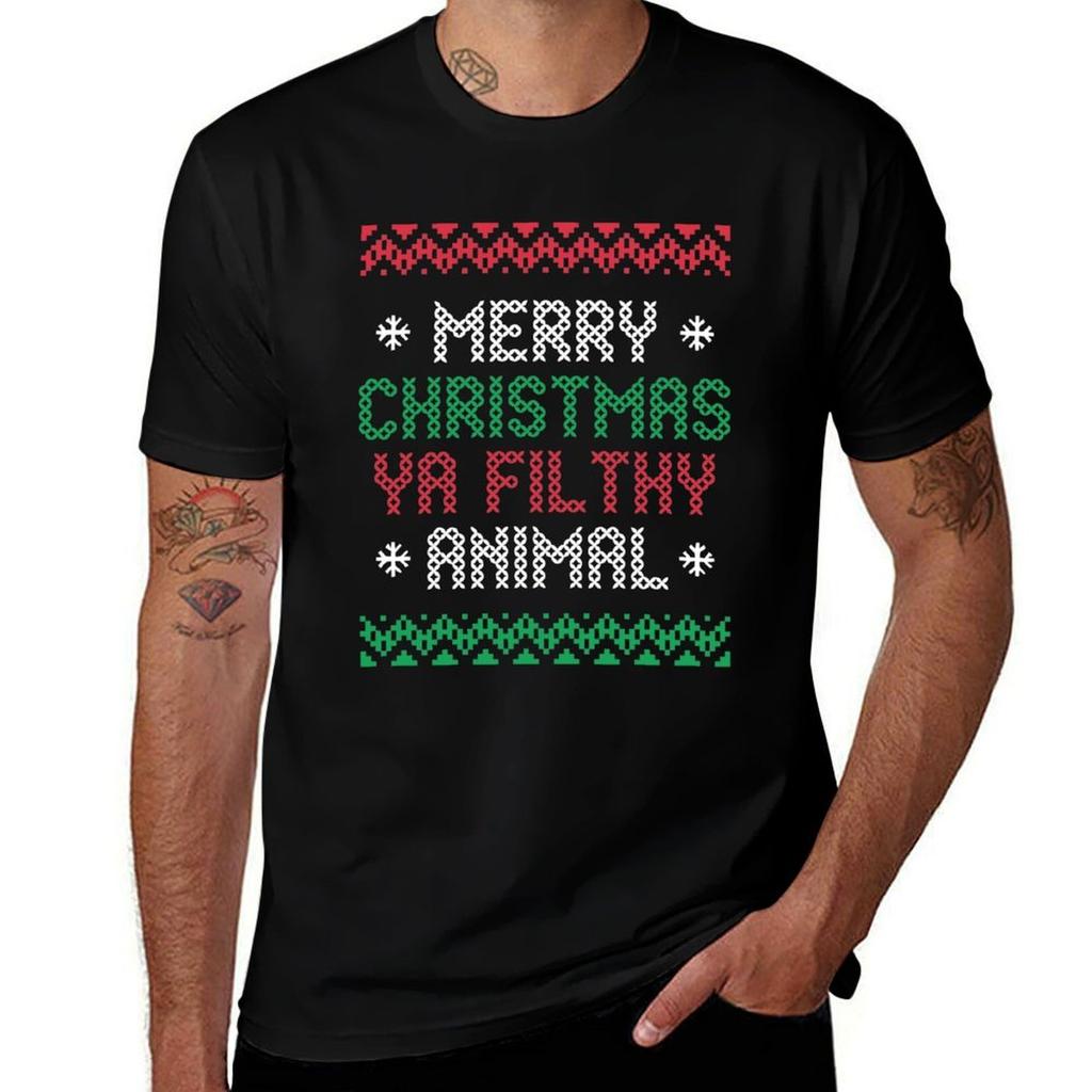 Merry Christmas Ya Filthy Animal TShirt t shirts for Unisex cotton funny t shirt Unisex casual TShirt