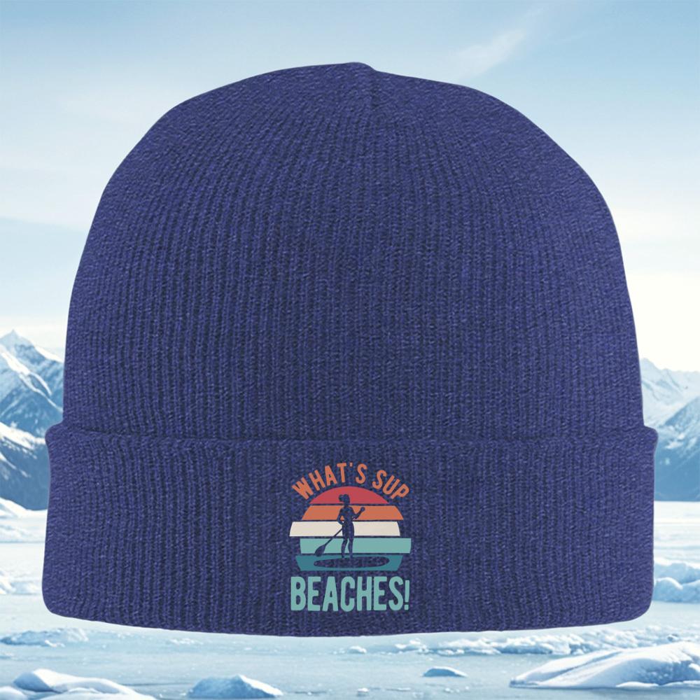 Woman paddle sunset water beaches Men Women Unisex Knitted Hat Beanie Pullover Cap Winter Thermal Warm Christmas Outdoor Cycling