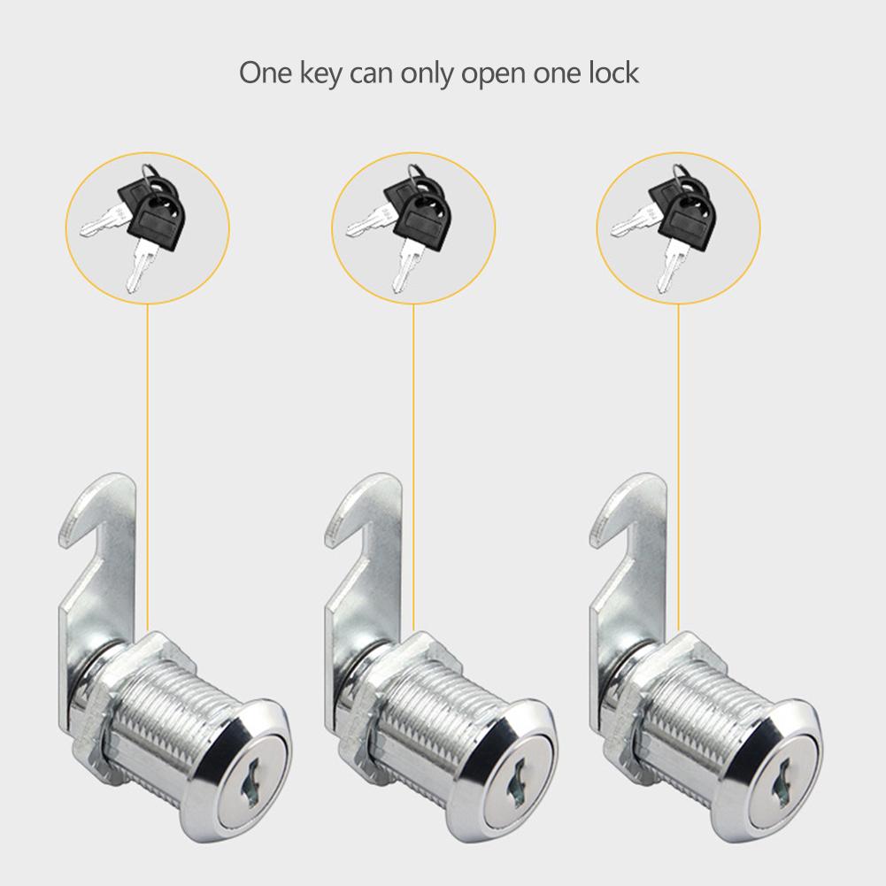Universal Cam Lock with Keys for Mailbox File Cabinet Drawer Toolbox Lock Cylinder Furniture Privacy Lock