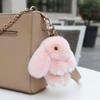 Fluffy Play Dead Rabbit Doll Fashion Plush Rabbit Pendant Rabbit Fur Keychain  Women