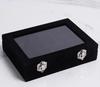 24 Grid Jewelry Storage Box Portable Velvet Ring Jewelry Display Box Tray Cosmetics Storage Box