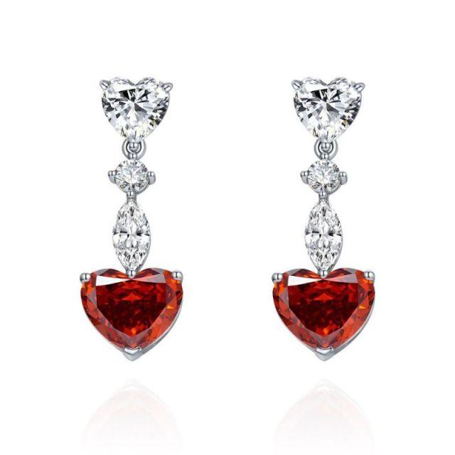Luxury S925 Sterling Silver Drop Earrings For Women Sparkling 10*12mm Diamond Earring Female Jewelry Ladies Diamond Earring Gift