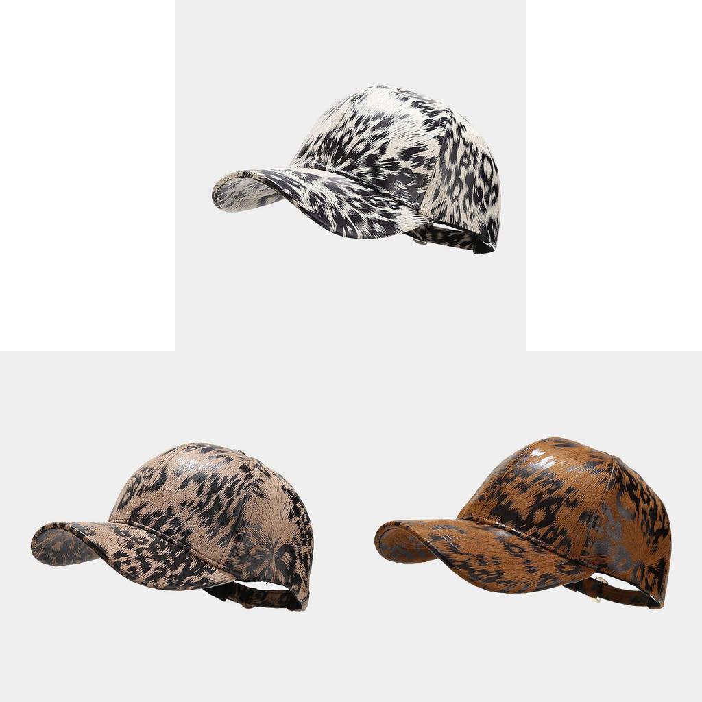 No Ip Classic Baseball Cap With Leopard Print Leather In Autumn Winter For Outdoor Fashion