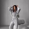 1116 Women's Clothing European and American Spring and Autumn Temperament Casual Suit Zipper Cardigan Top Set