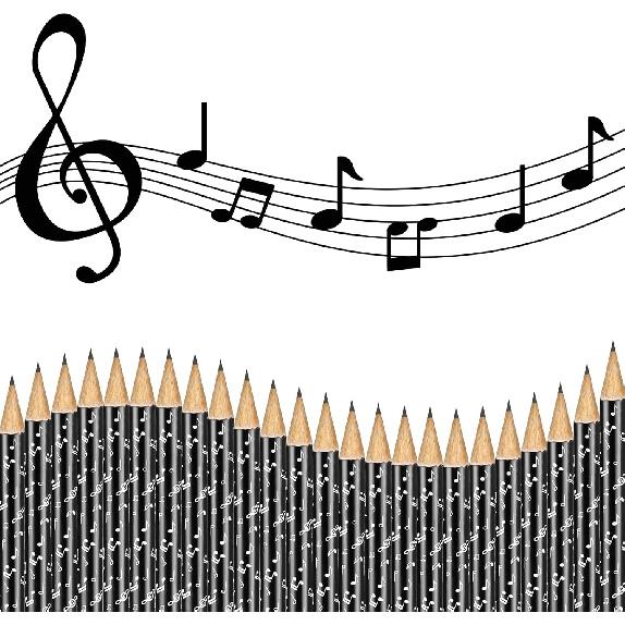 Chinco 24 Pieces Music Note Pencil Music Pencils Round Fun Pencils Woodcase with Eraser for Students Kids Party Favors Classroom Supplies