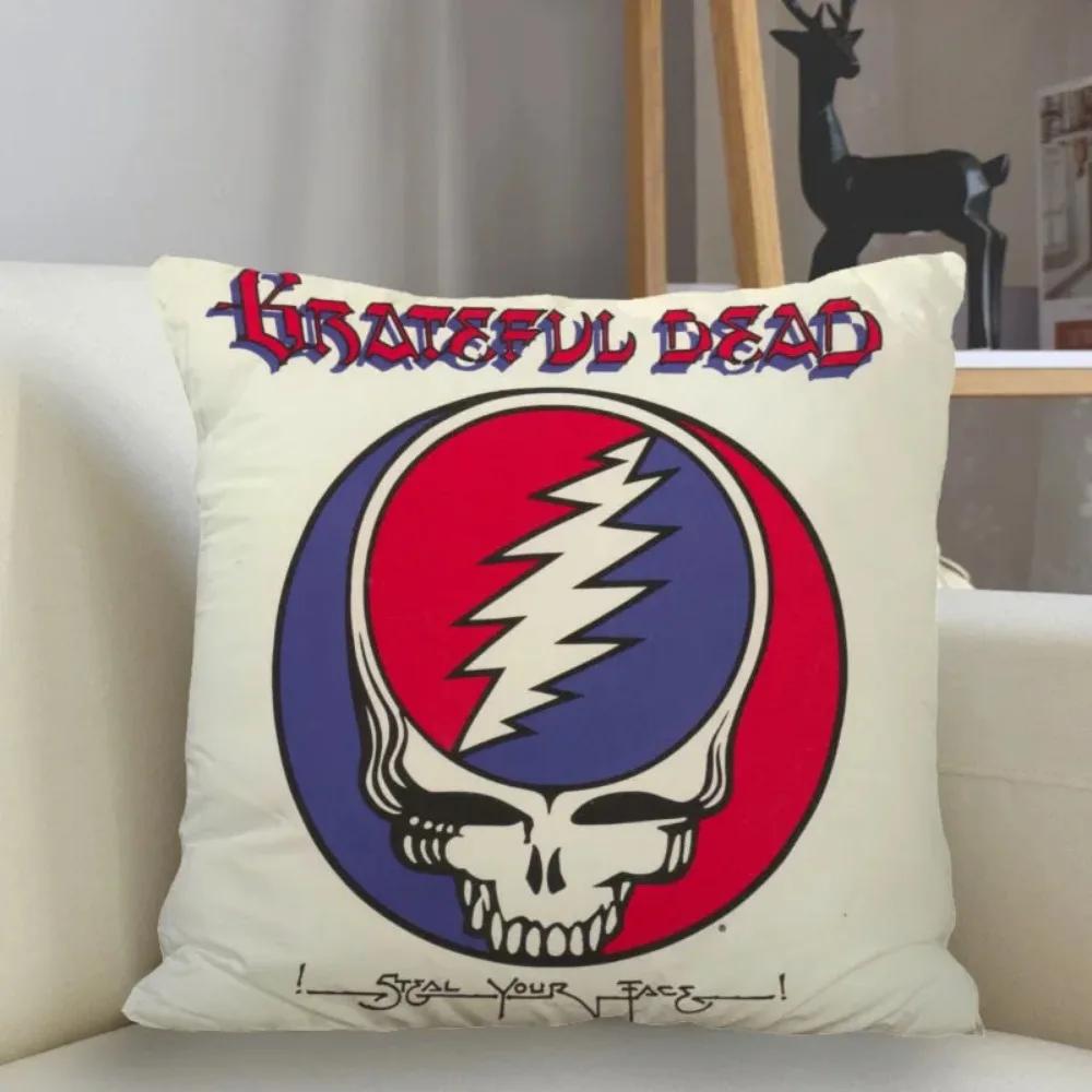 Poszewka na poduszkę Grateful Dead Dekoracja domu 45x45cm Zapinana na zamek kwadratowa poszewka na poduszkę Poszewka na poduszkę do rzucania