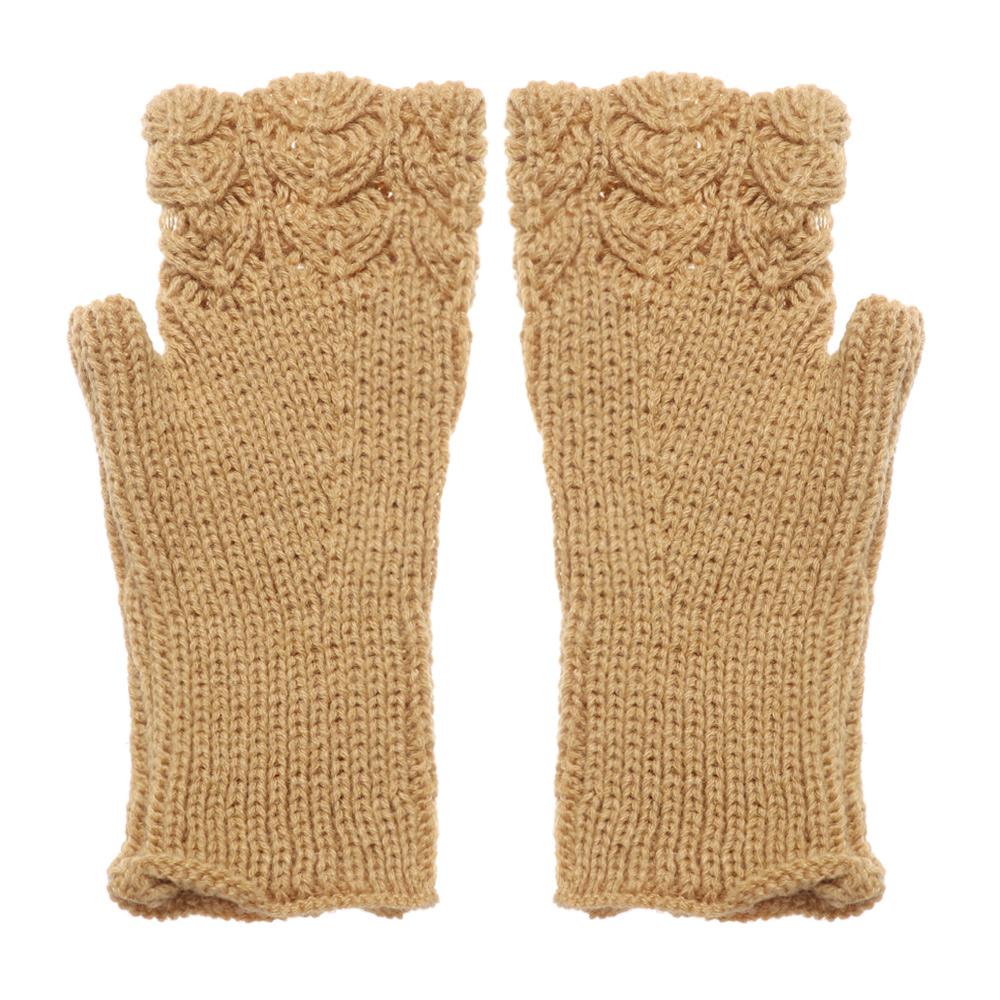 Women Girls Elastic Candy Color Arm Warmers Fingerless  Mittens Thick Warm Knitted Gloves