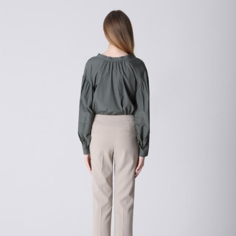  Shs Miss  Layer Sleeve Notch Neck Blouse