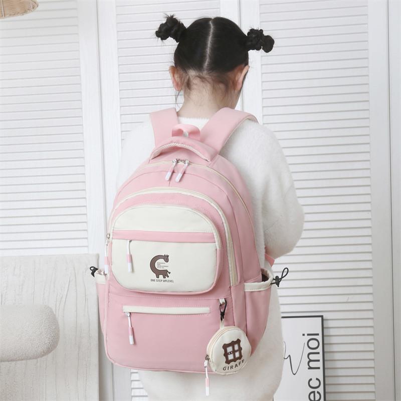 Cute And Spacious Childrens Backpack For School Oxford Cloth With Curved Shoulder Straps