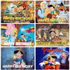 Kids Birthday Party Backdrop Disney Pinocchio Classic Wooden Puppet Baby Shower Banner Studio Photography Background Supplies