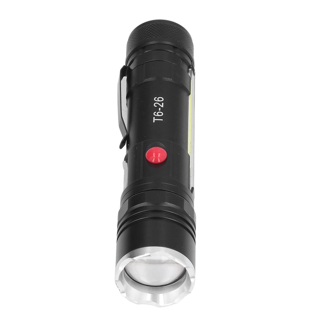 Small Flashlight USB Charging Waterproof Zoomable 4 Modes LED Bright Magnetic Flashlight for