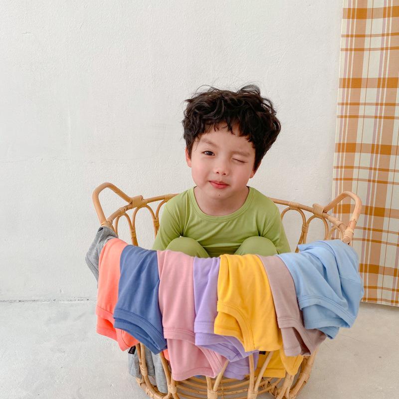 2024 Kids Summer Air-Con Pajama Set: High-Waist Modal Belly Protection for Boys and Girls