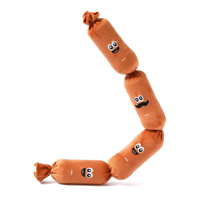 

The Pet Dog s Pressing Sound Toy, Which Simulates A Plush Sausage, Is Used for Chewing, Amusing Oneself, and Smelling.