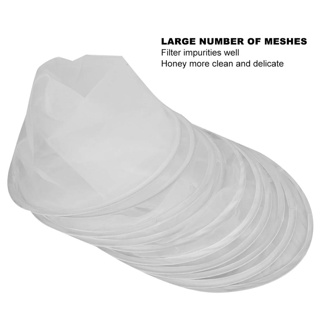 10pcs Honey Strainers Beekeeping Honey Bee Filter Mesh Bag Filters Extract Tools