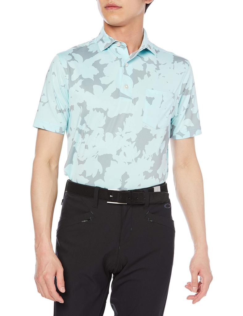 FootJoy Men's Botanical Camouflage Lyle Shirt, Ice Blue, Size S (FJ-S21-S06)
