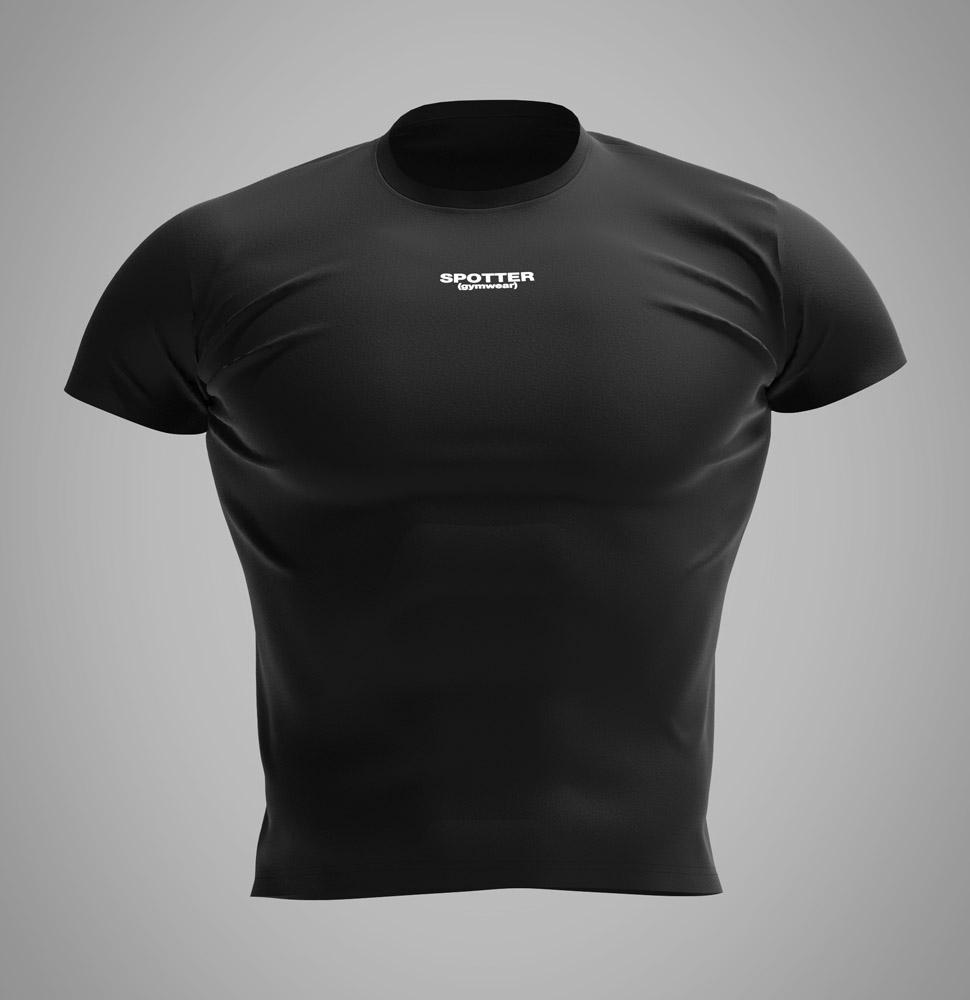 Логотип Spoter Облегающая короткая футболка Black/L