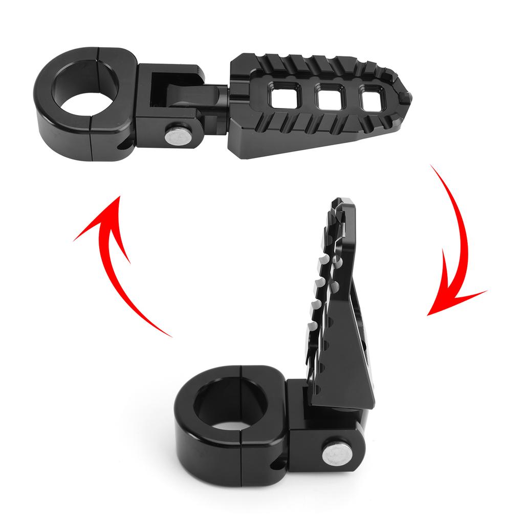 Universal Front Footrests Foot Pegs Fit for Motorcycle with 1.25" Bars