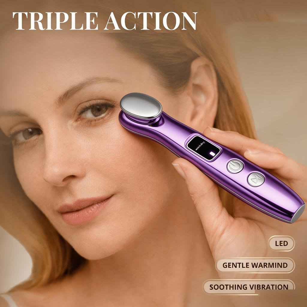 Portable Eye Massager with Heat, Vibration, and LED Light - Facial Lifting and Skin for Eye