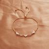Women Simple Style Adjustable Love Heart Crystal Bracelet