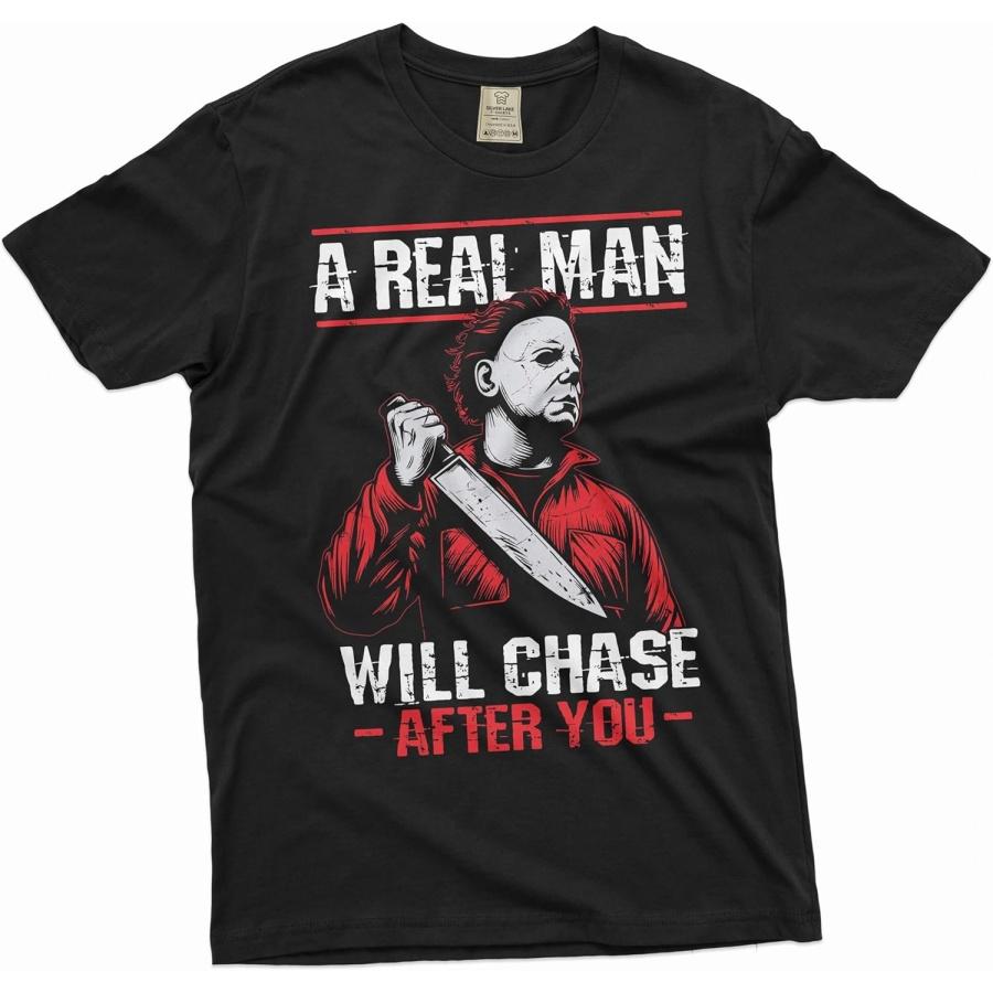 Men s Scary Halloween Shirt Horror Movie Tee Serial Killer T-Shirt Funny Halloween Costume XXXXXL чёрный